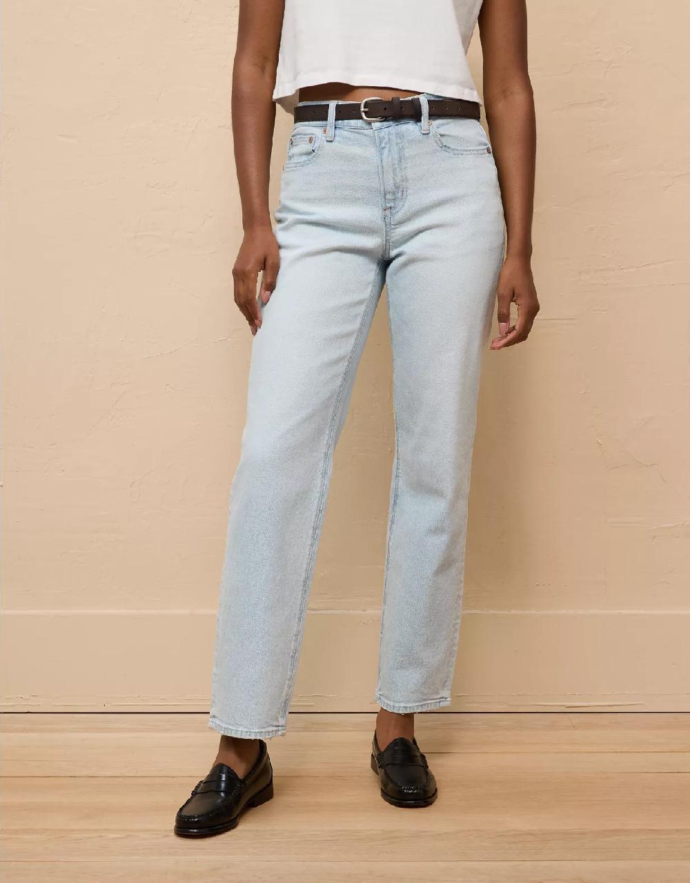 american eagle AE Stretch Super High-Waisted Straight Jean