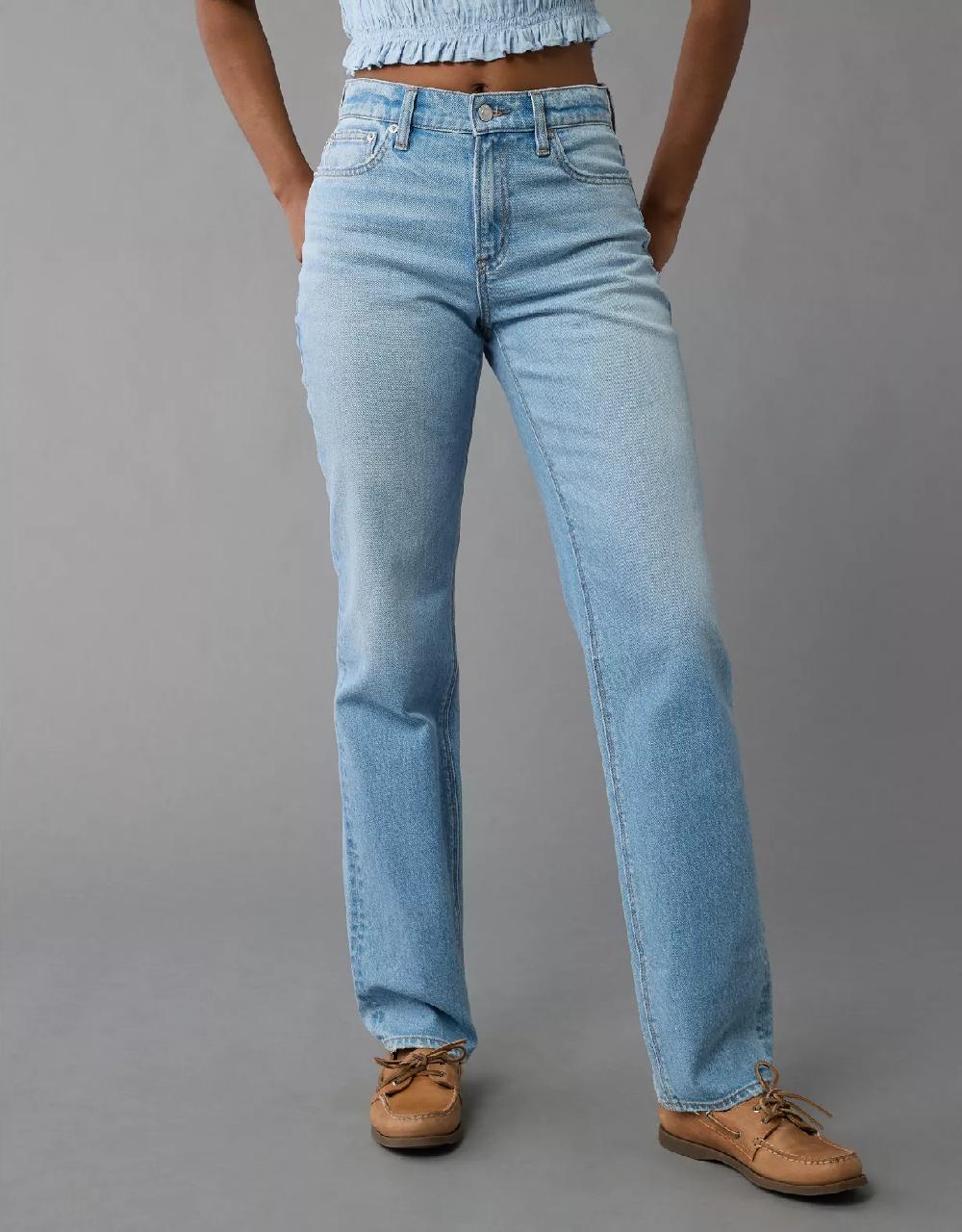 american eagle AE Stretch Super High-Waisted Straight Jean