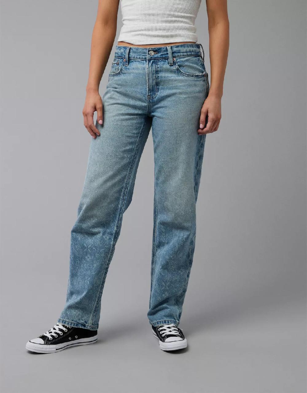 american eagle AE Strigid Bandana Low-Rise Ex-Boyfriend Jean
