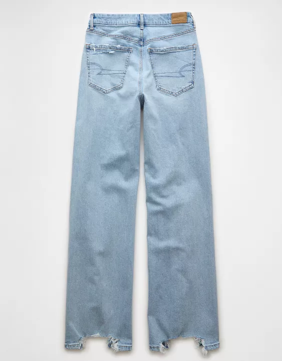 American Eagle AE Strigid Curvy Ripped Super High-Waisted Baggy Straight Jean