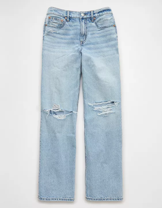 American Eagle AE Strigid Ripped High-Waisted Stovepipe Jean