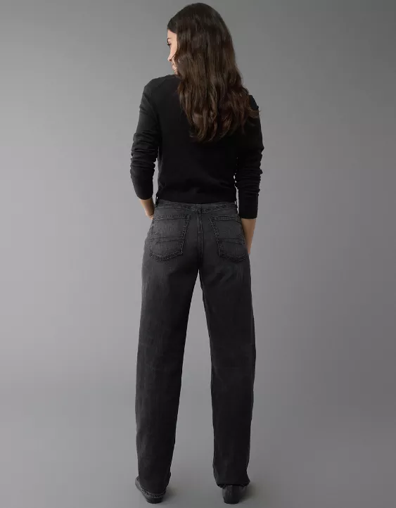 American Eagle AE Strigid Super High-Waisted Crossover Baggy Straight Jean