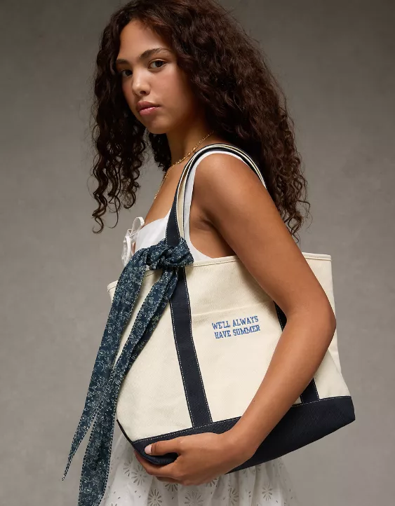 American Eagle AE X The Summer I Turned Pretty Canvas Tote Bag