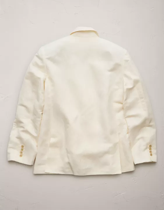 American Eagle AE77 Premium Linen-Silk Blend Double-Breasted Blazer