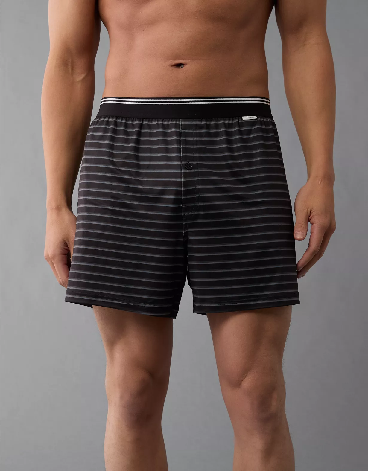 american eagle AEO Men's Striped Ultra Soft Pocket Boxer Short