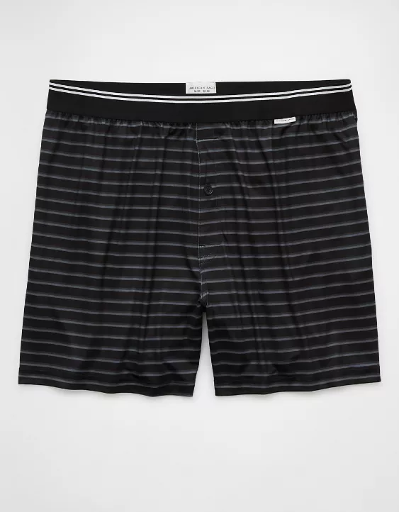 American Eagle AEO Men's Striped Ultra Soft Pocket Boxer Short