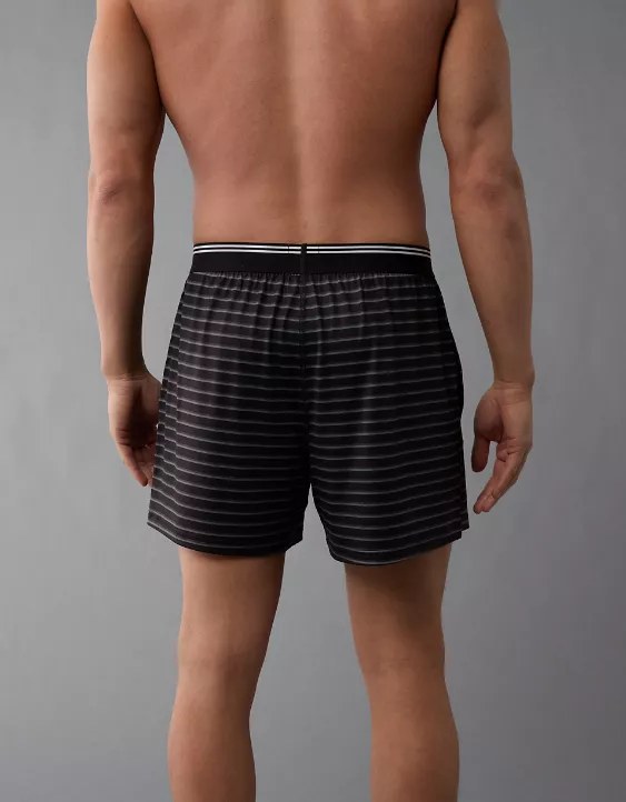 American Eagle AEO Men's Striped Ultra Soft Pocket Boxer Short