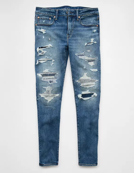 American Eagle AE AirFlex+ Patched Skinny Jean