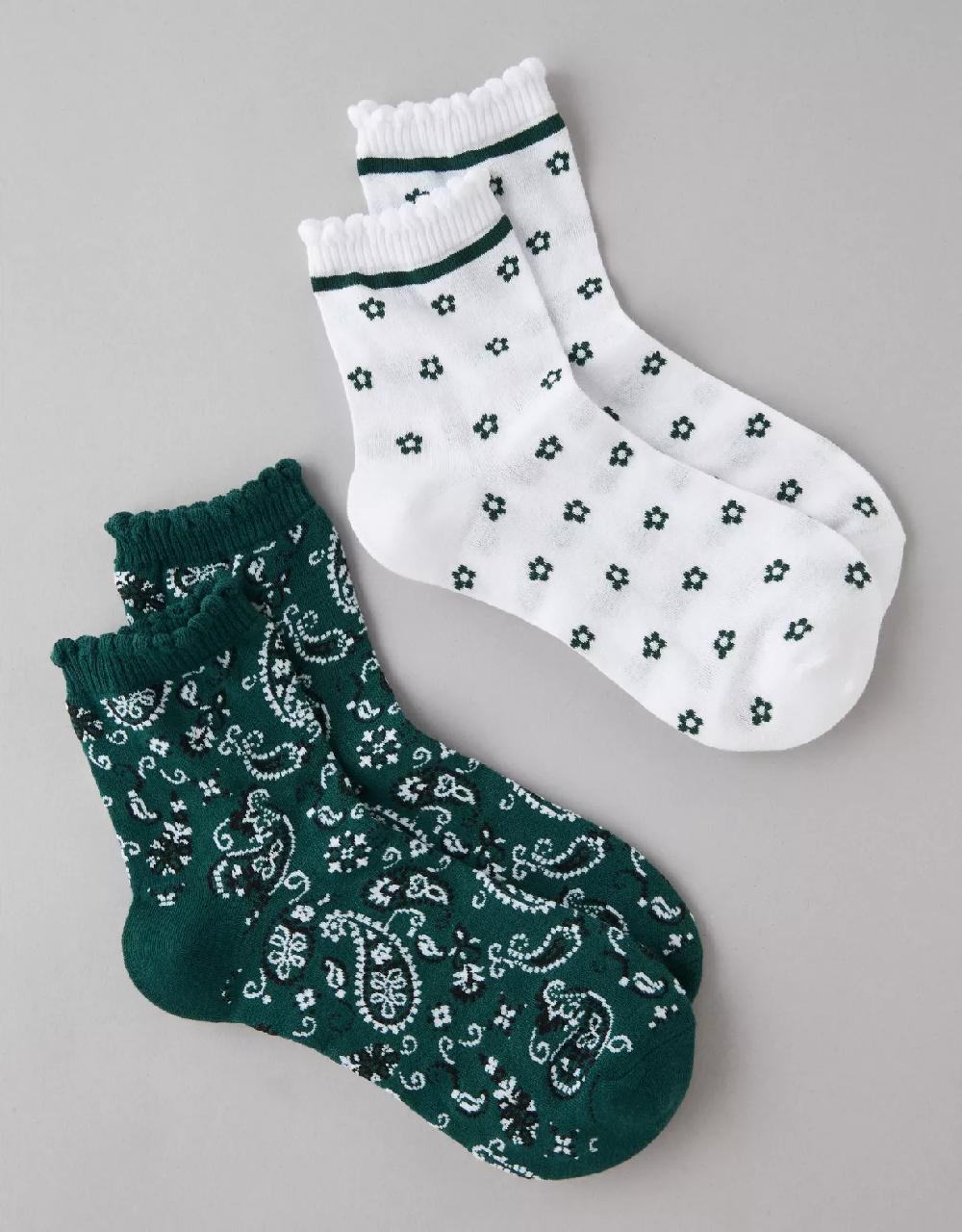 american eagle AE Bandana Boyfriend Socks 2-Pack