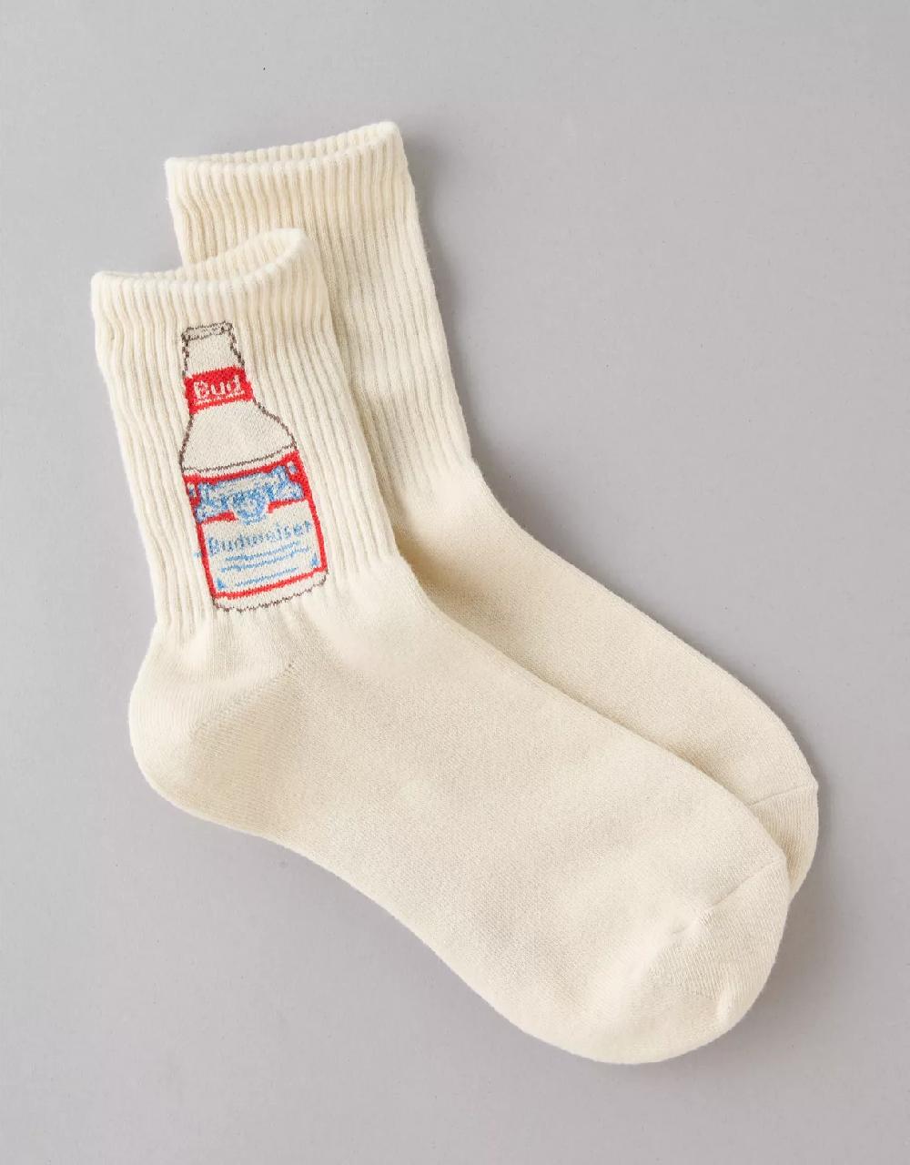 american eagle AE Budweiser '90s Crew Socks