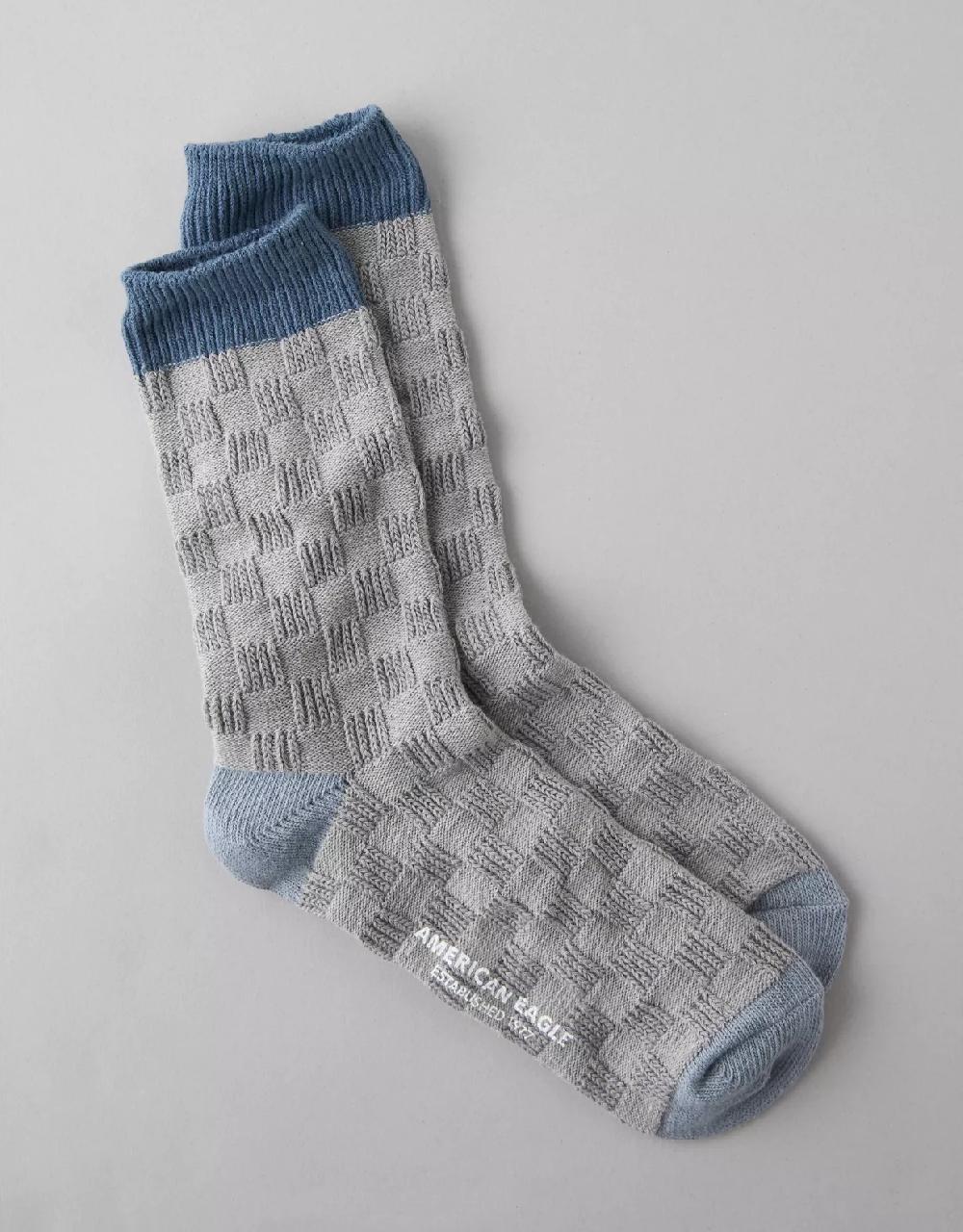 American Eagle AE Checkerboard Terry Crew Socks