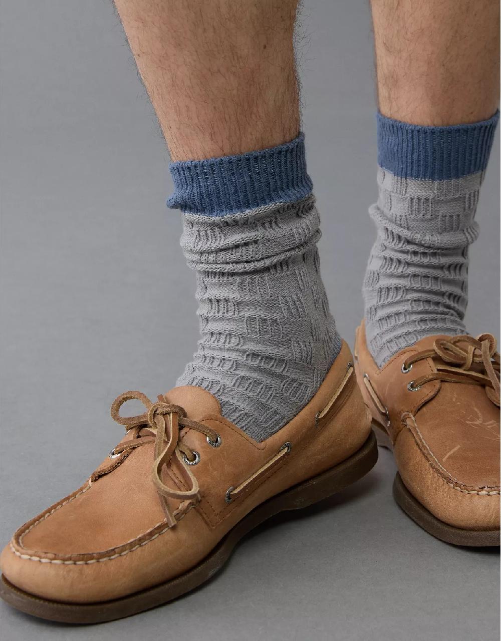 american eagle AE Checkerboard Terry Crew Socks