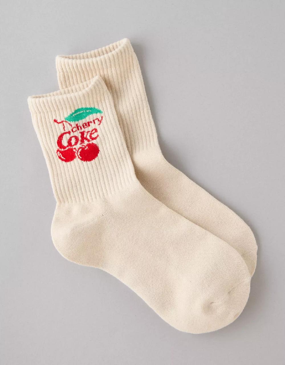 american eagle AE Cherry Coke '90s Crew Socks