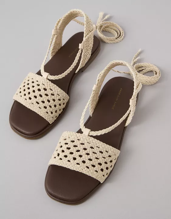 American Eagle AE Crochet Lace-Up Sandal