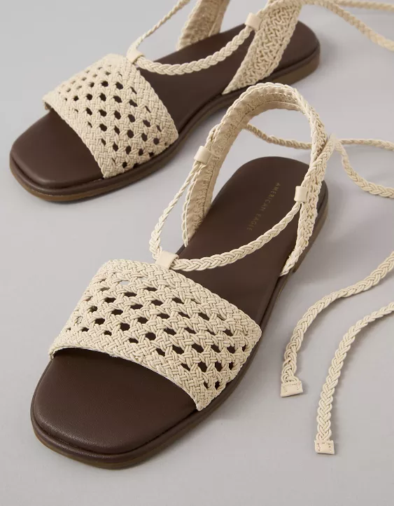 American Eagle AE Crochet Lace-Up Sandal