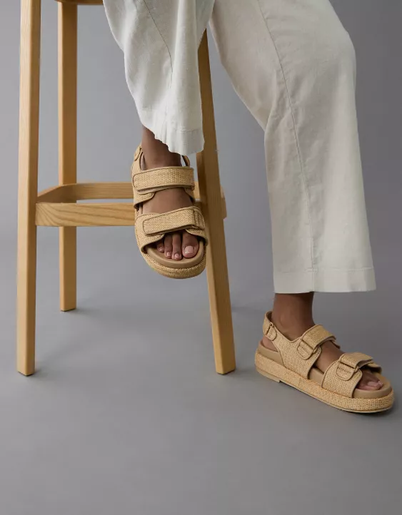 American Eagle AE Flatform Velcro Slingback Sandal