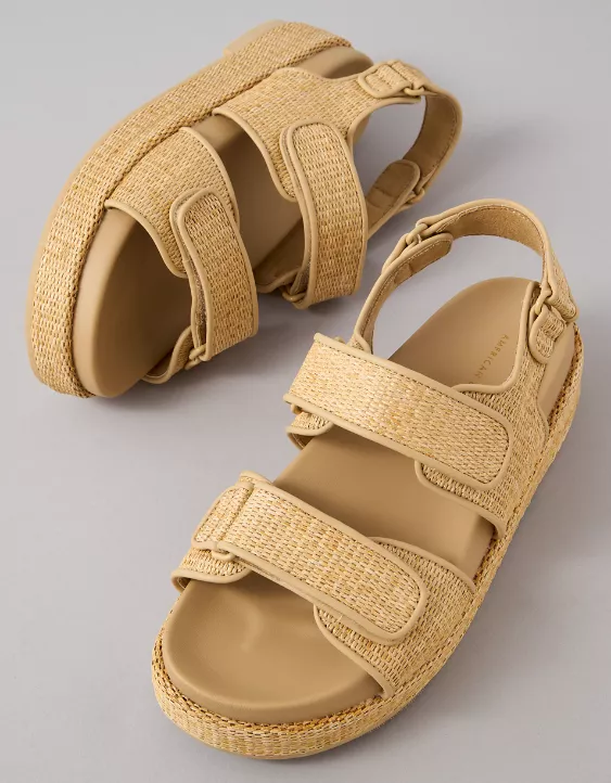 American Eagle AE Flatform Velcro Slingback Sandal