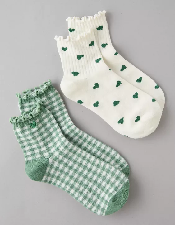 American Eagle AE Gingham Boyfriend Socks 2-Pack