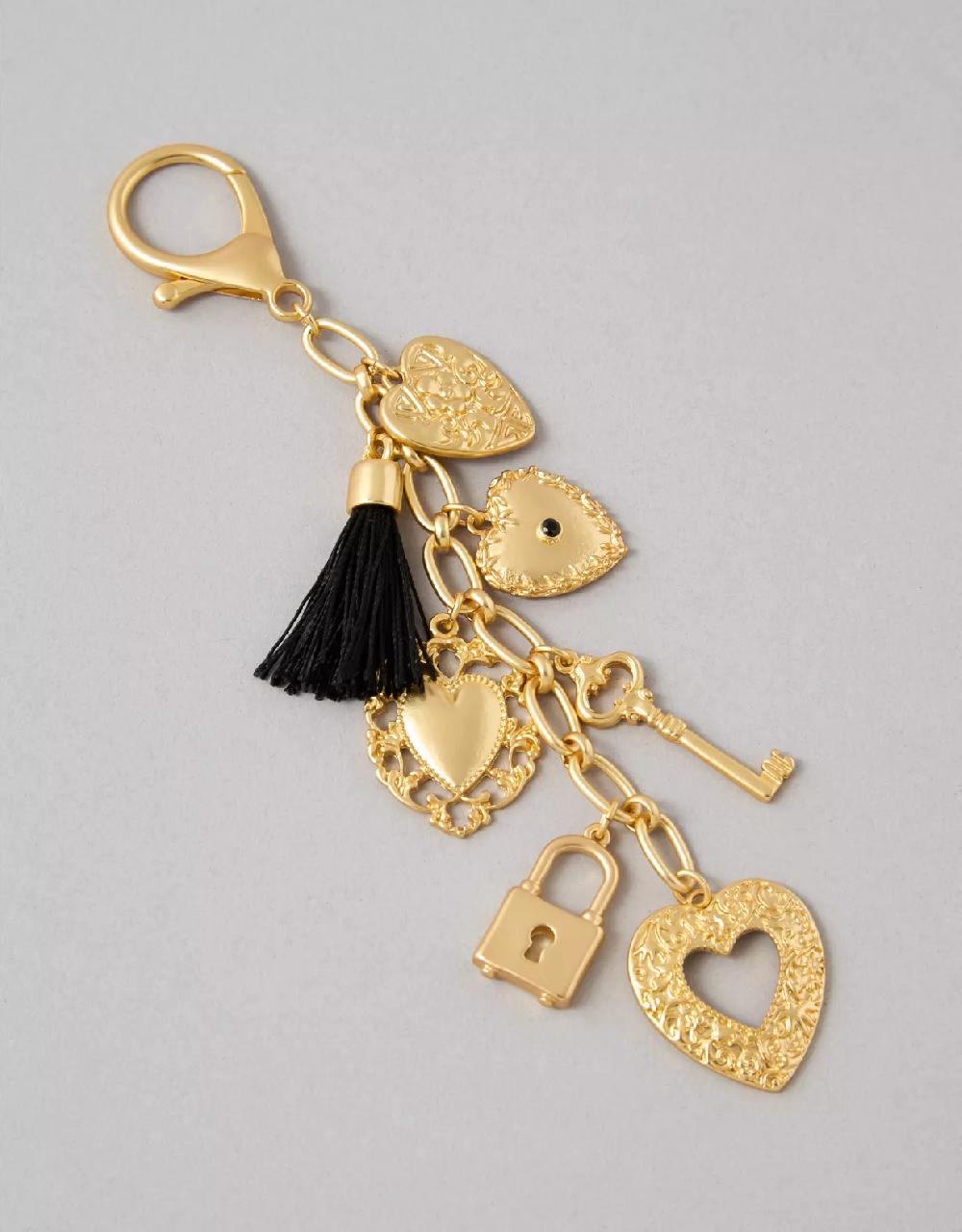 american eagle AE Gold Toned Locket Bag Charm
