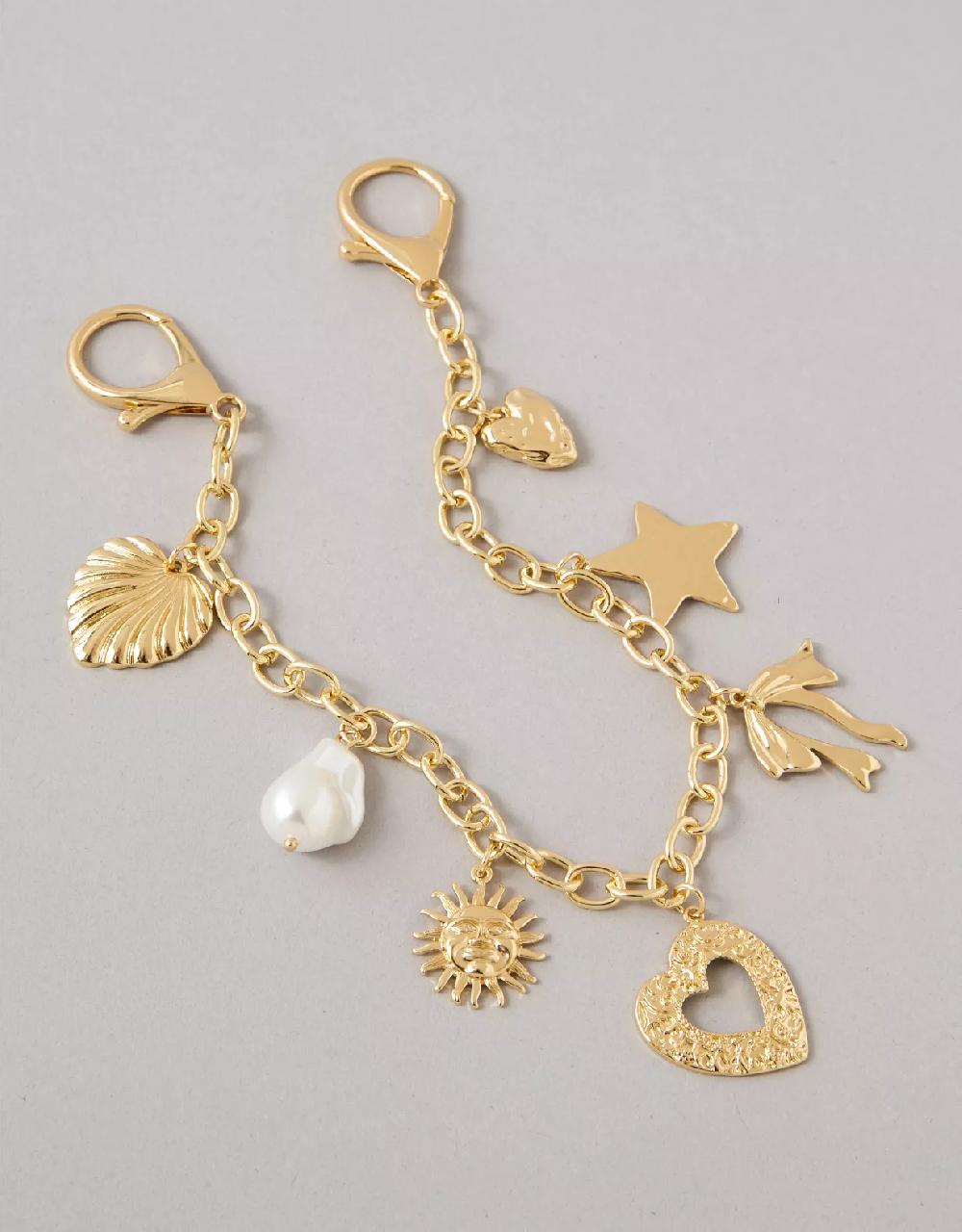 american eagle AE Hearts & Stars Charm Bag Chain