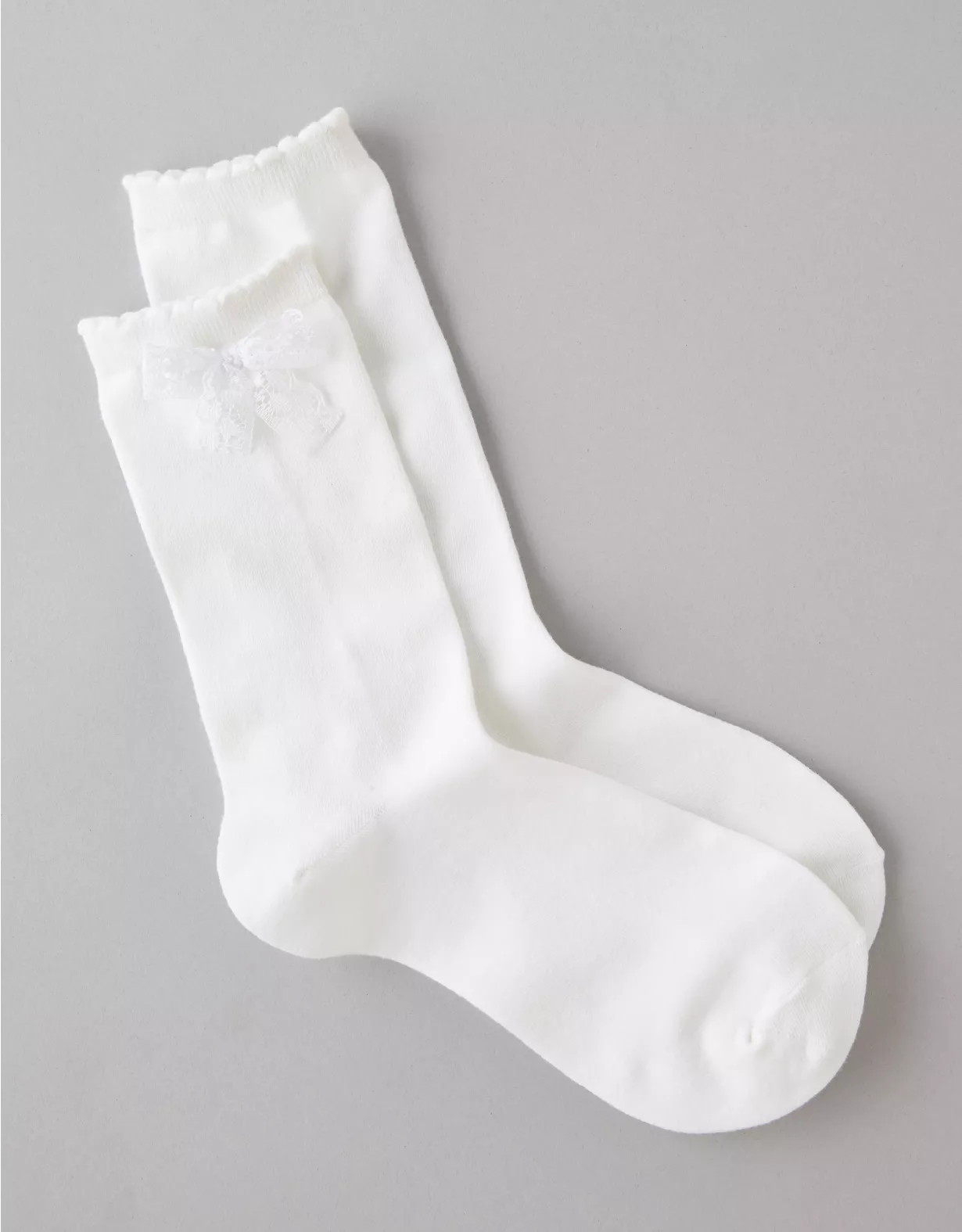 american eagle AE Lace Bow Crew Socks