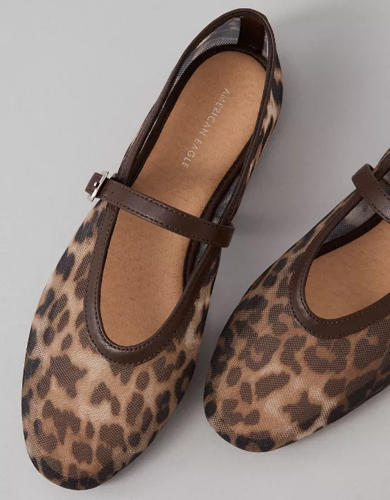 American Eagle AE Leopard Mesh Ballet Flat