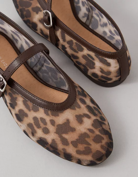 American Eagle AE Leopard Mesh Ballet Flat