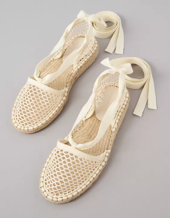 American Eagle AE Mesh Lace-Up Espadrille