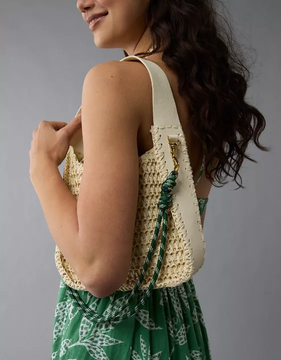 American Eagle AE Mini Raffia Tote Bag