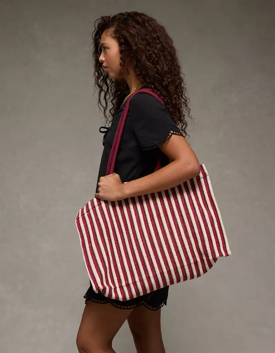 American Eagle AE Oversized Striped Tote Bag