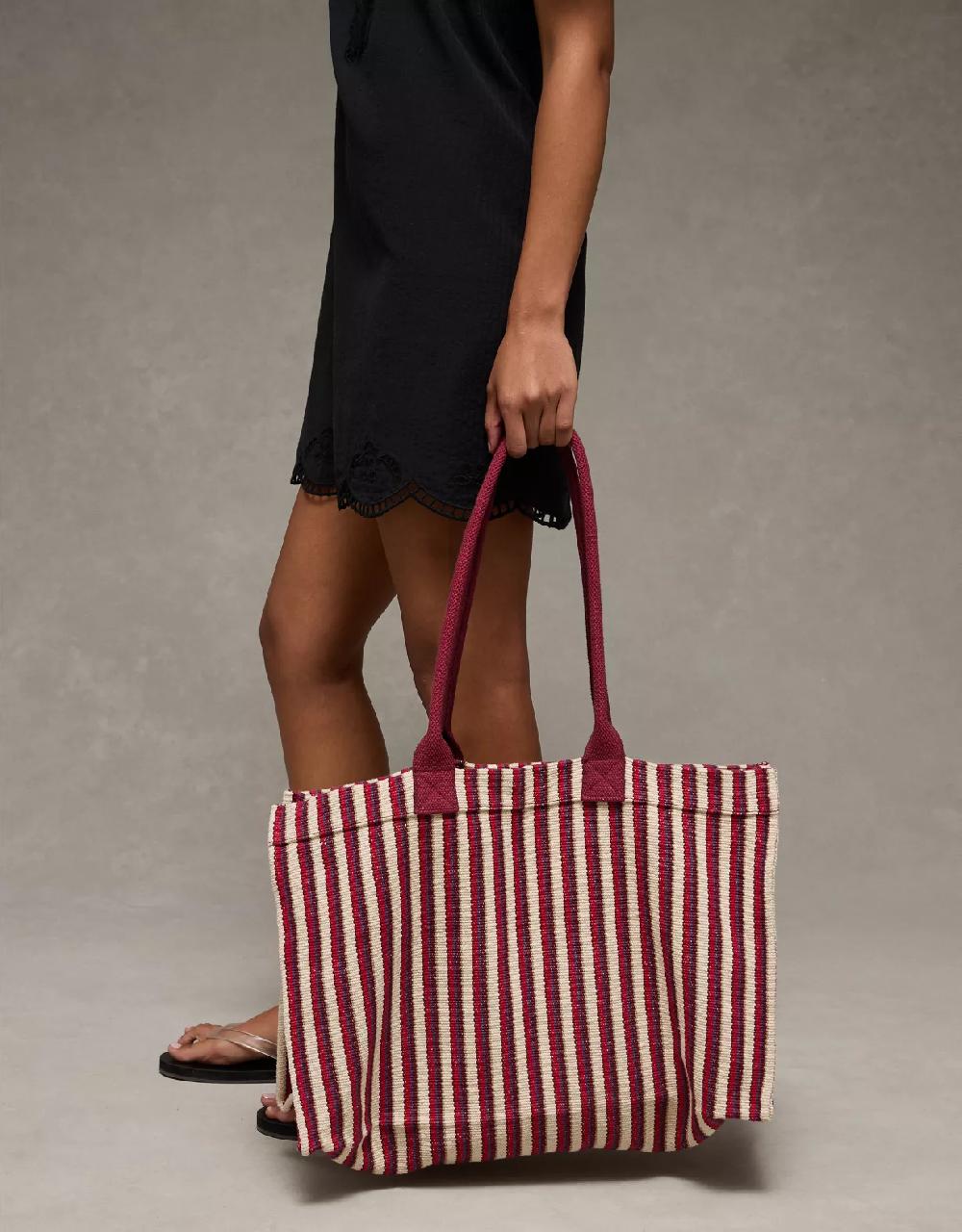 american eagle AE Oversized Striped Tote Bag