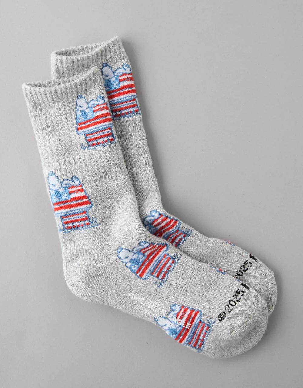 American Eagle AE Peanuts Graphic Terry Crew Socks