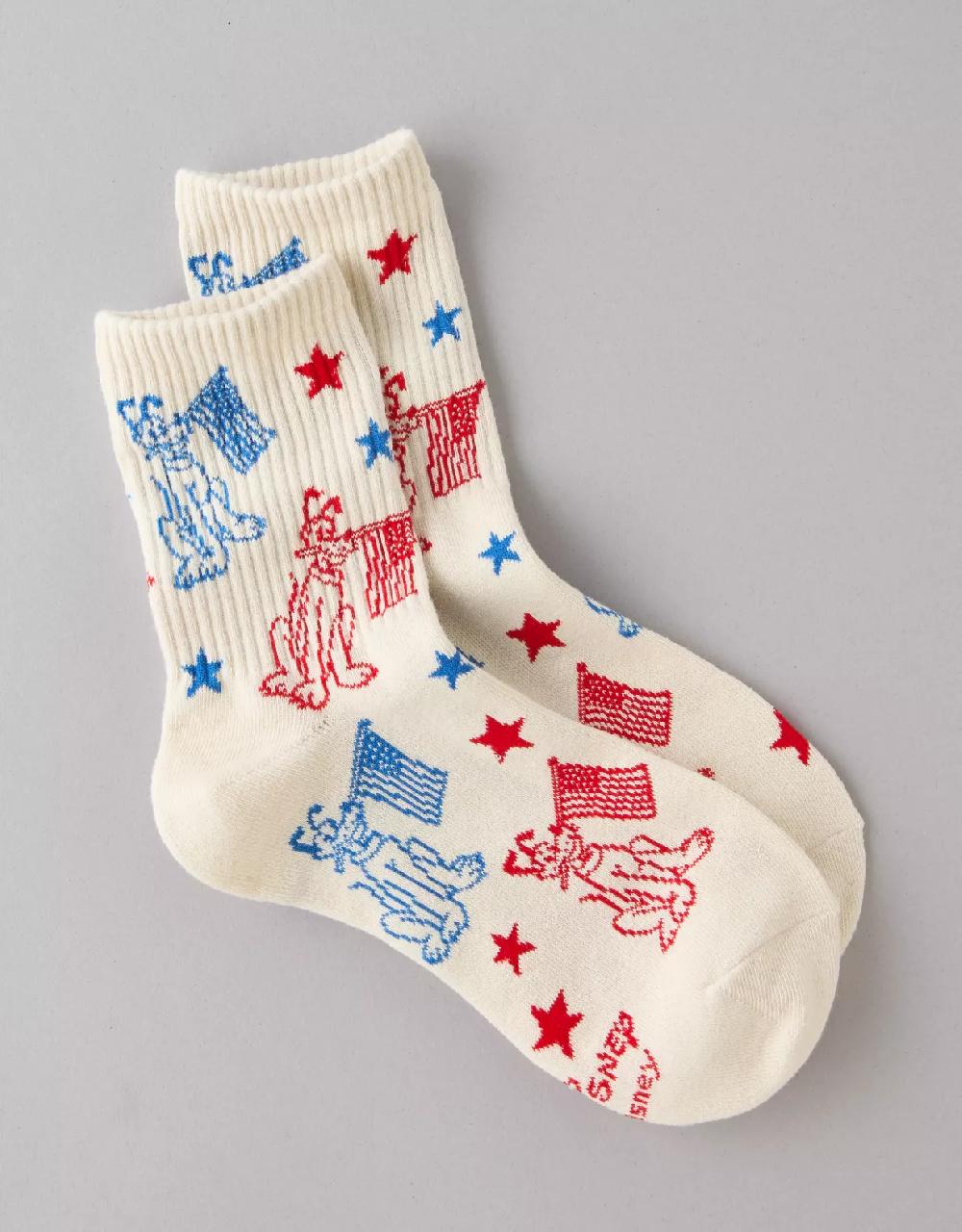 american eagle AE Pluto USA '90s Crew Socks