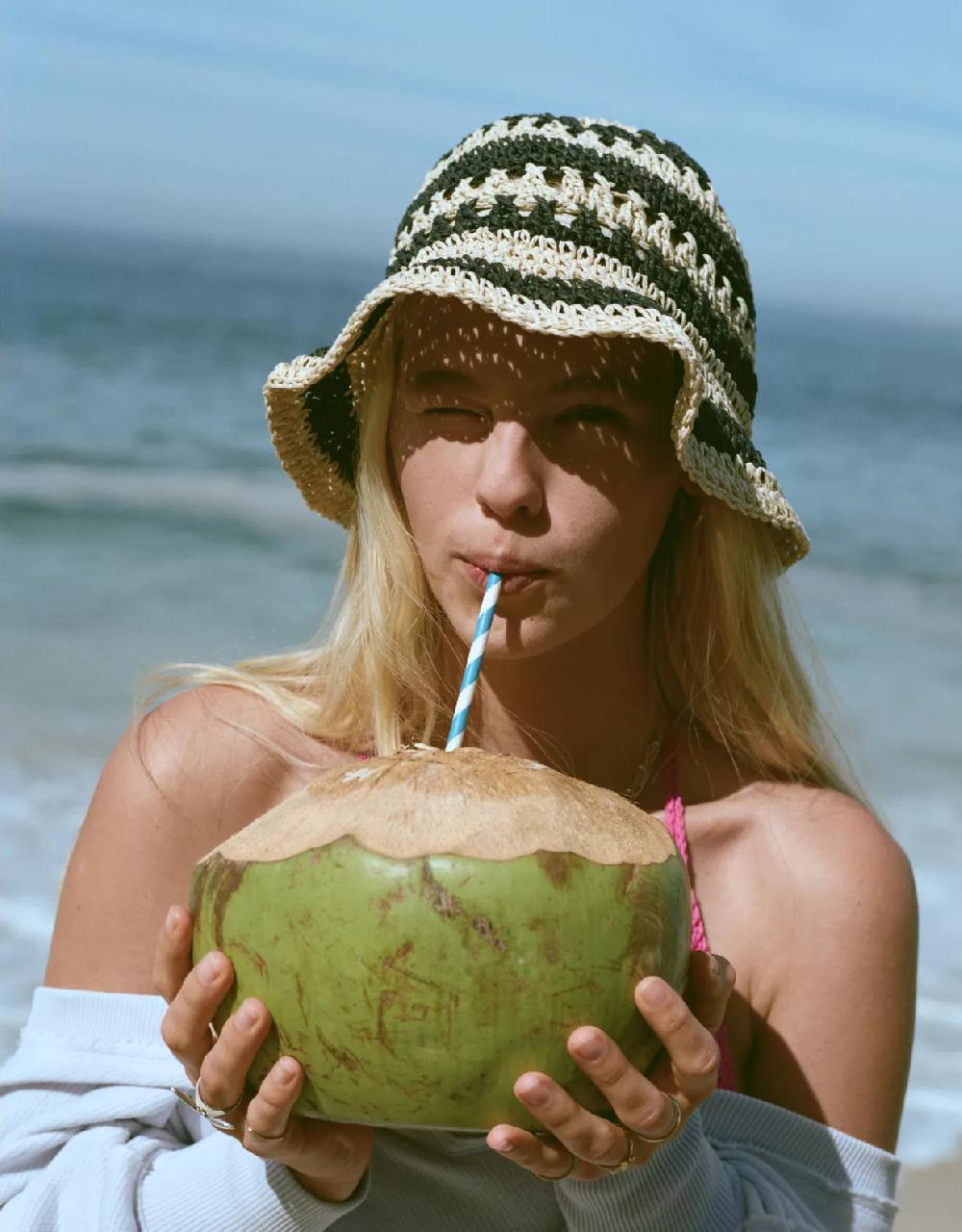 american eagle AE Raffia Bucket Hat