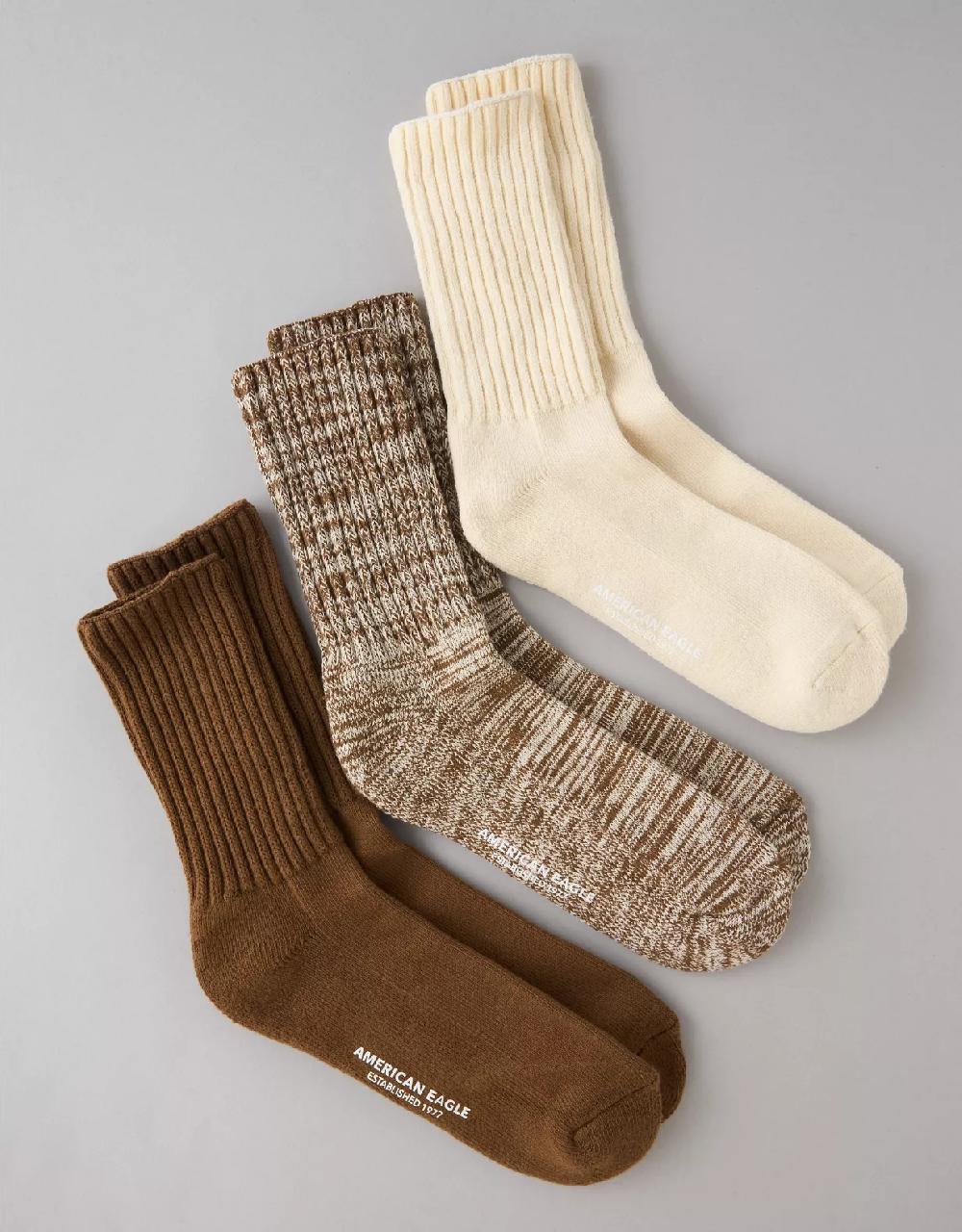 american eagle AE Retro Crew Socks 3-Pack