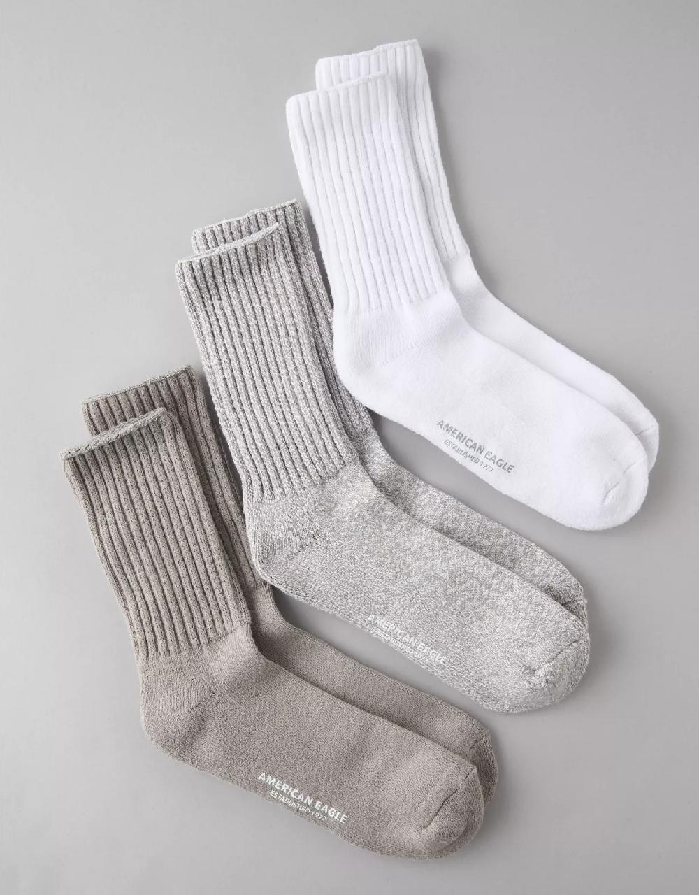 american eagle AE Retro Crew Socks 3-Pack