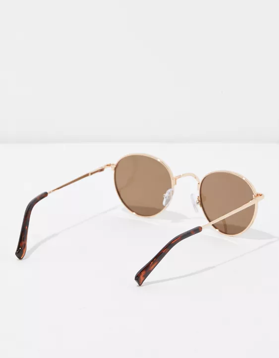 American Eagle AE Retro Round Brown Sunglasses