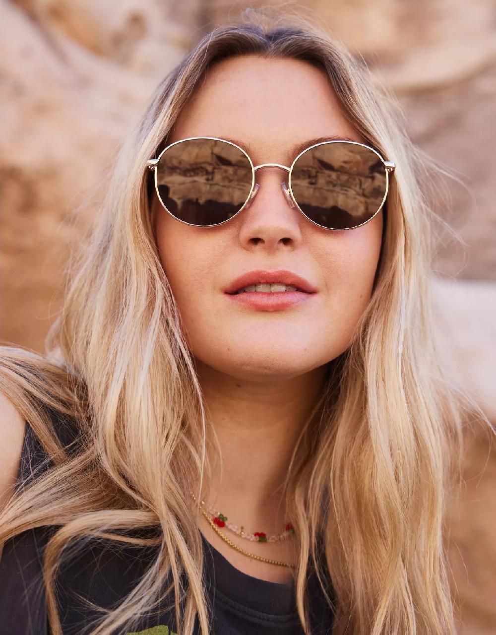 american eagle AE Retro Round Brown Sunglasses