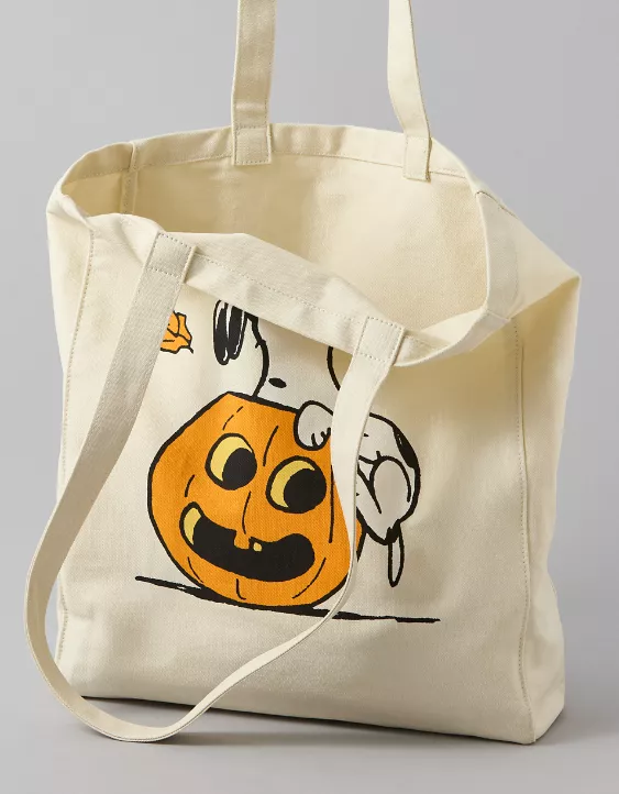 American Eagle AE Snoopy Halloween Canvas Tote Bag