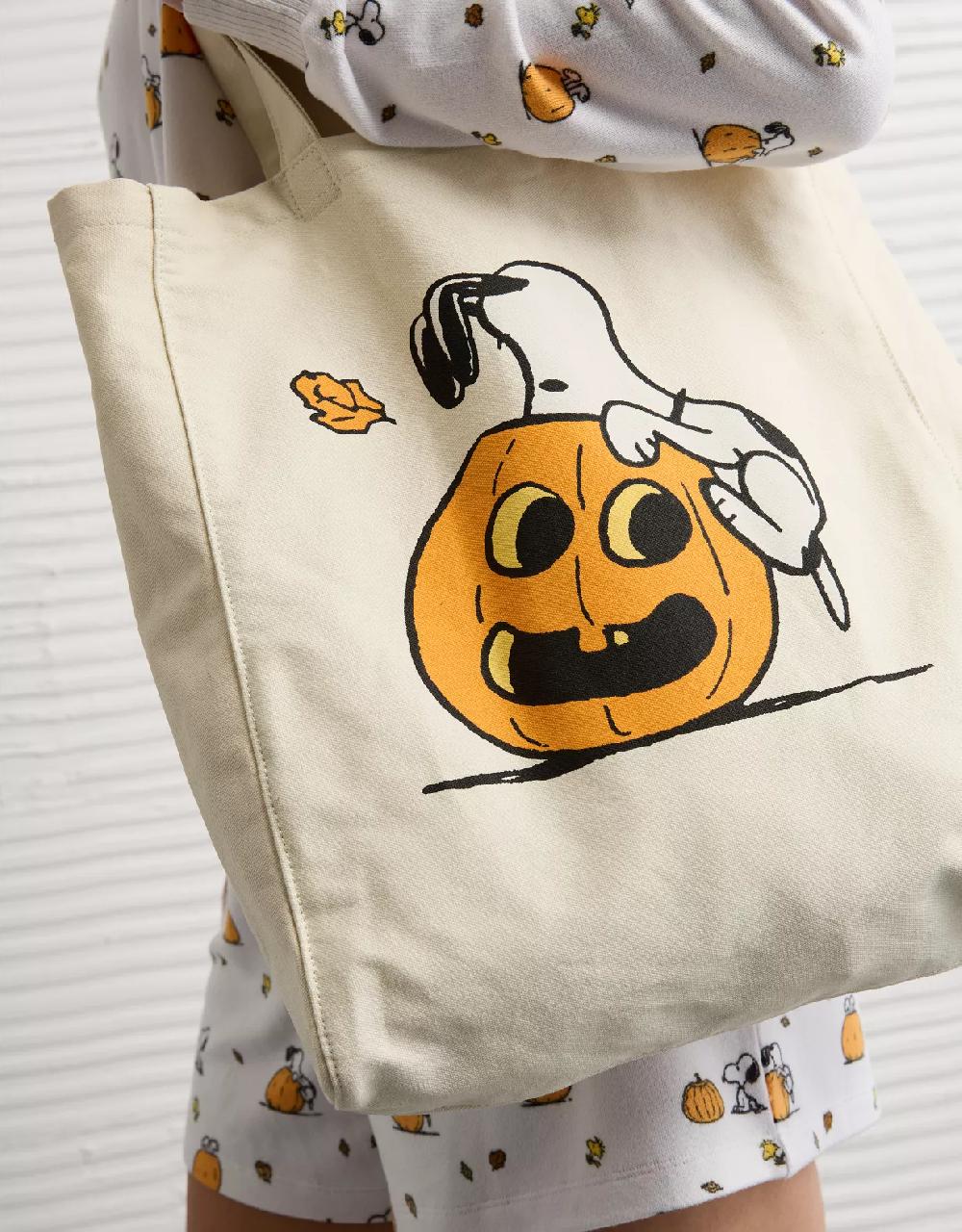 american eagle AE Snoopy Halloween Canvas Tote Bag