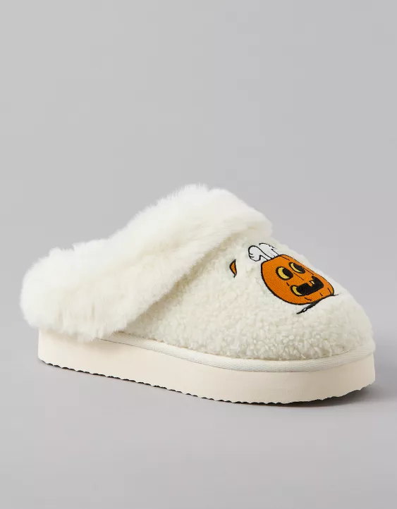 American Eagle AE Snoopy Pumpkin Scuff Slipper