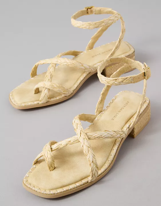 American Eagle AE Strappy Raffia Sandal