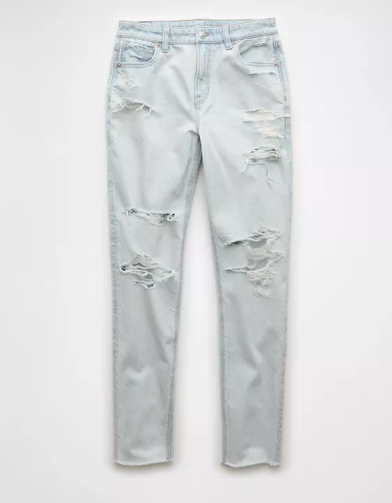 American Eagle AE Strigid Ripped Mom Jean