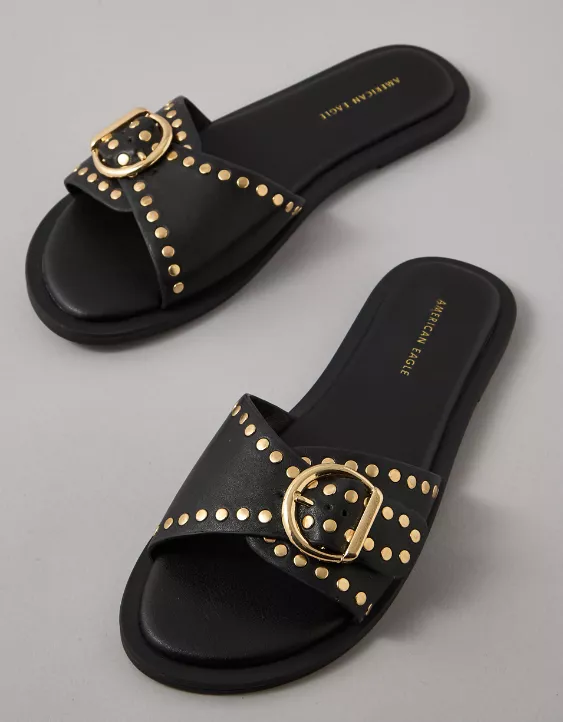 American Eagle AE Studded Buckle Slide Sandal