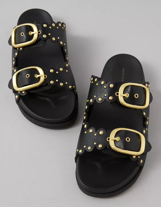 American Eagle AE Studded Double Buckle Sandal