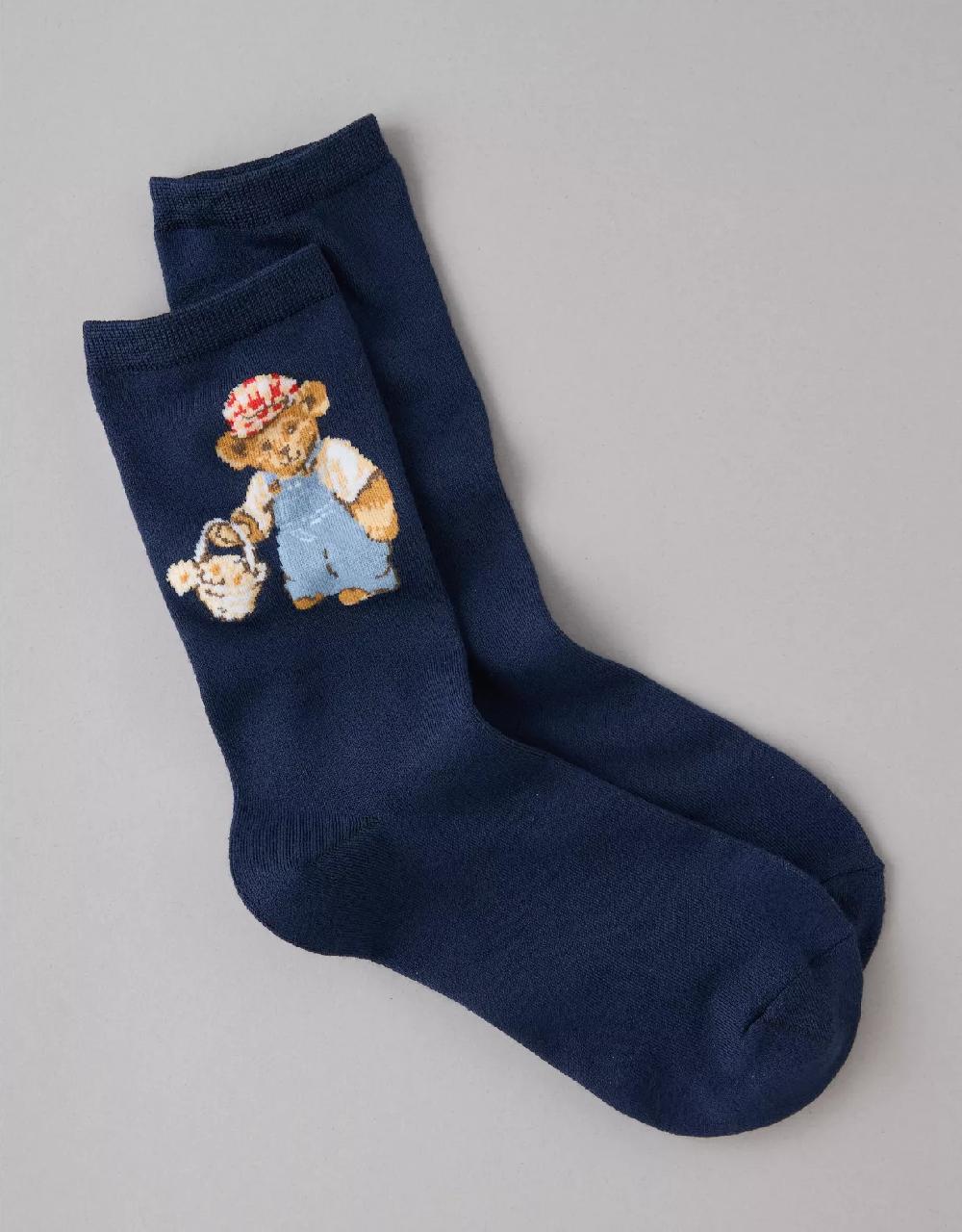 american eagle AE Teddy Bear Crew Socks