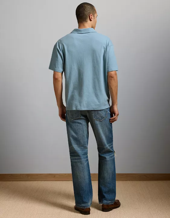 American Eagle AE77 Premium Linen-Blend Polo Shirt