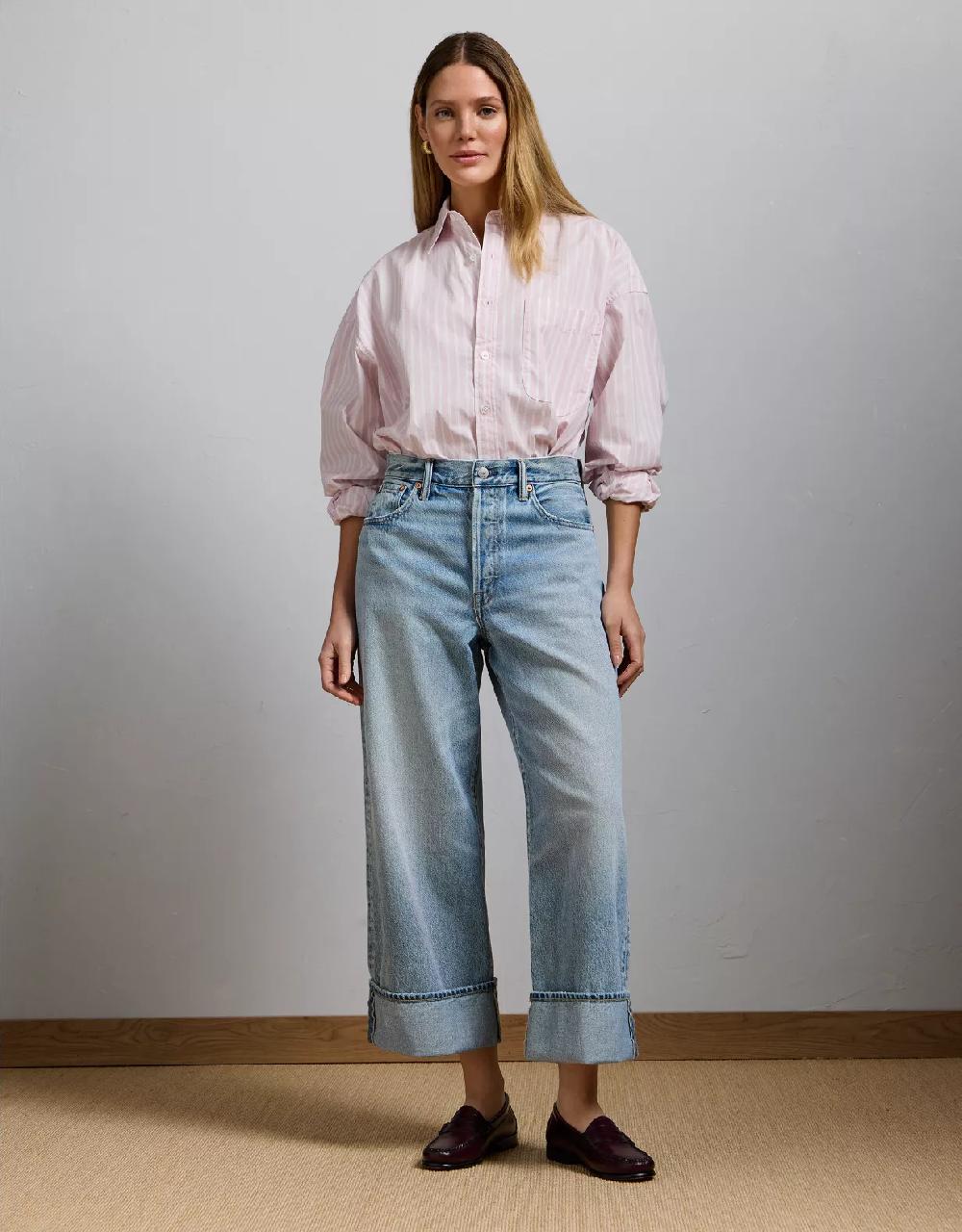 american eagle AE77 Premium Wide Crop Cuff Jean