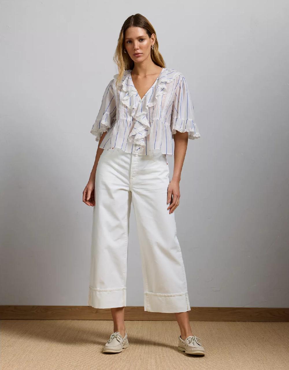 american eagle AE77 Premium Wide Crop Cuff Jean