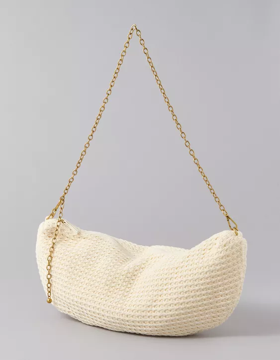 American Eagle AEO Crochet Crescent Bag